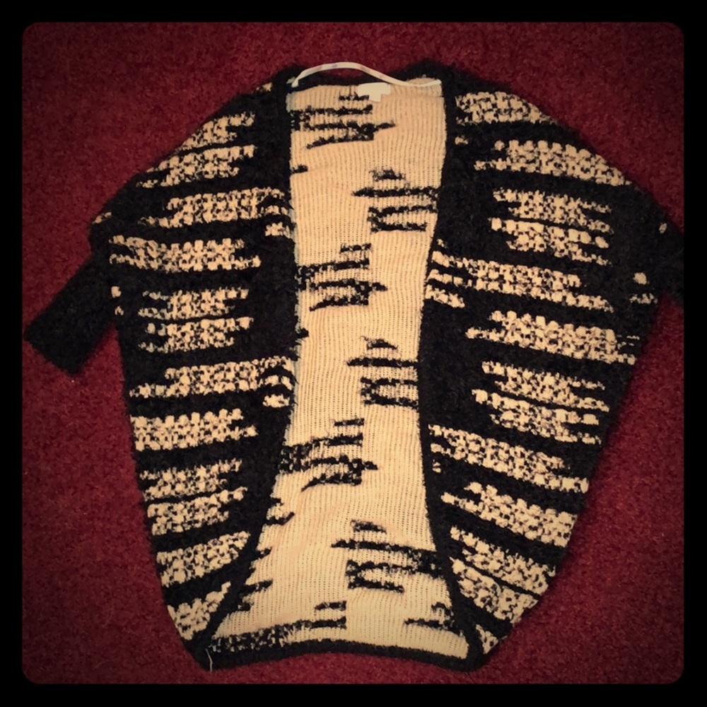 Black and gold cardigan sweater
